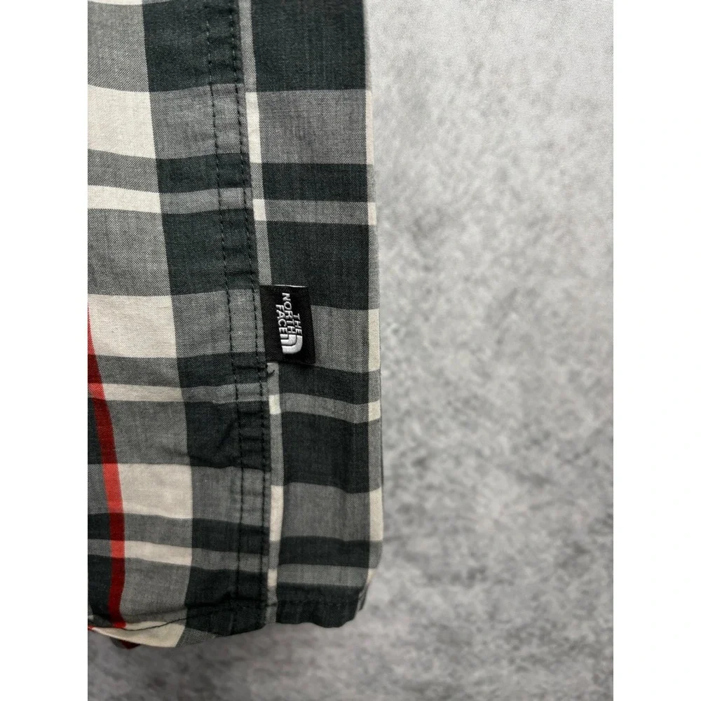 The North Face Button Up Shirt Men's Large Plaid Short Sleeve Outdoor Size Large
